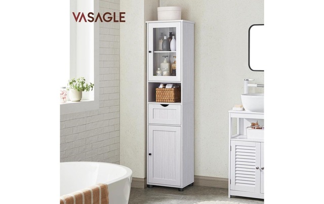 VASAGLE Vitrine »Landhausstil 40 x 165 cm Weiss«