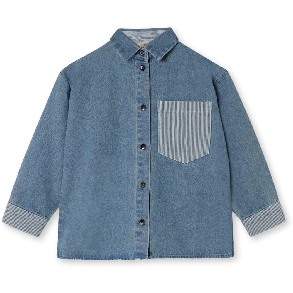 Køb Fliink Medium Denim Blue Don Contrast Skjorte