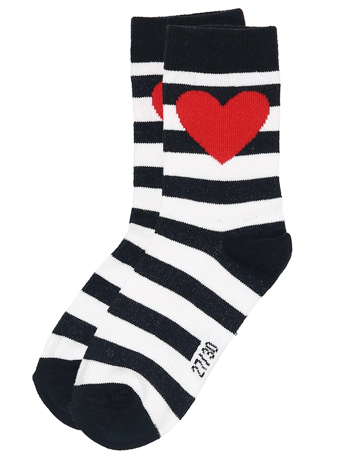 Socken HERZ 4er-Pack in rot/dunkelblau