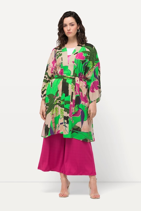 Kimono, Palmen, Bindegürtel, 3/4-Arm