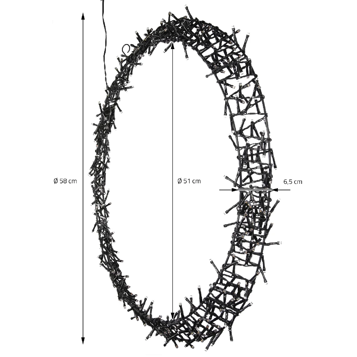 ECD Germany Couronne Lumineuse 500 LEDs
