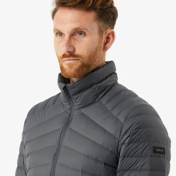 Decathlon Forclaz - Jaqueta puffer masculina Forclaz MT100 com enchimento de plumas