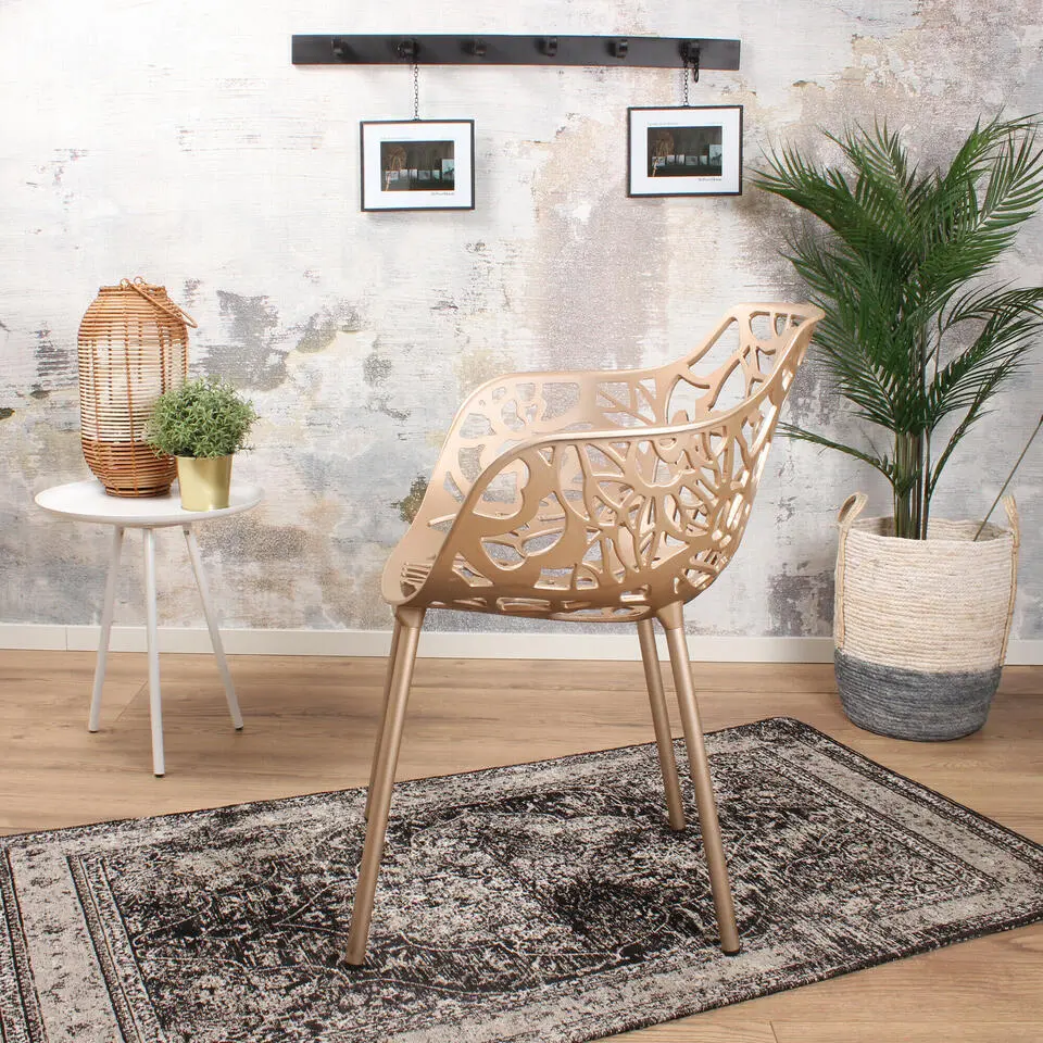 DS4U - Cast magnolia stoel met arm kopergoud