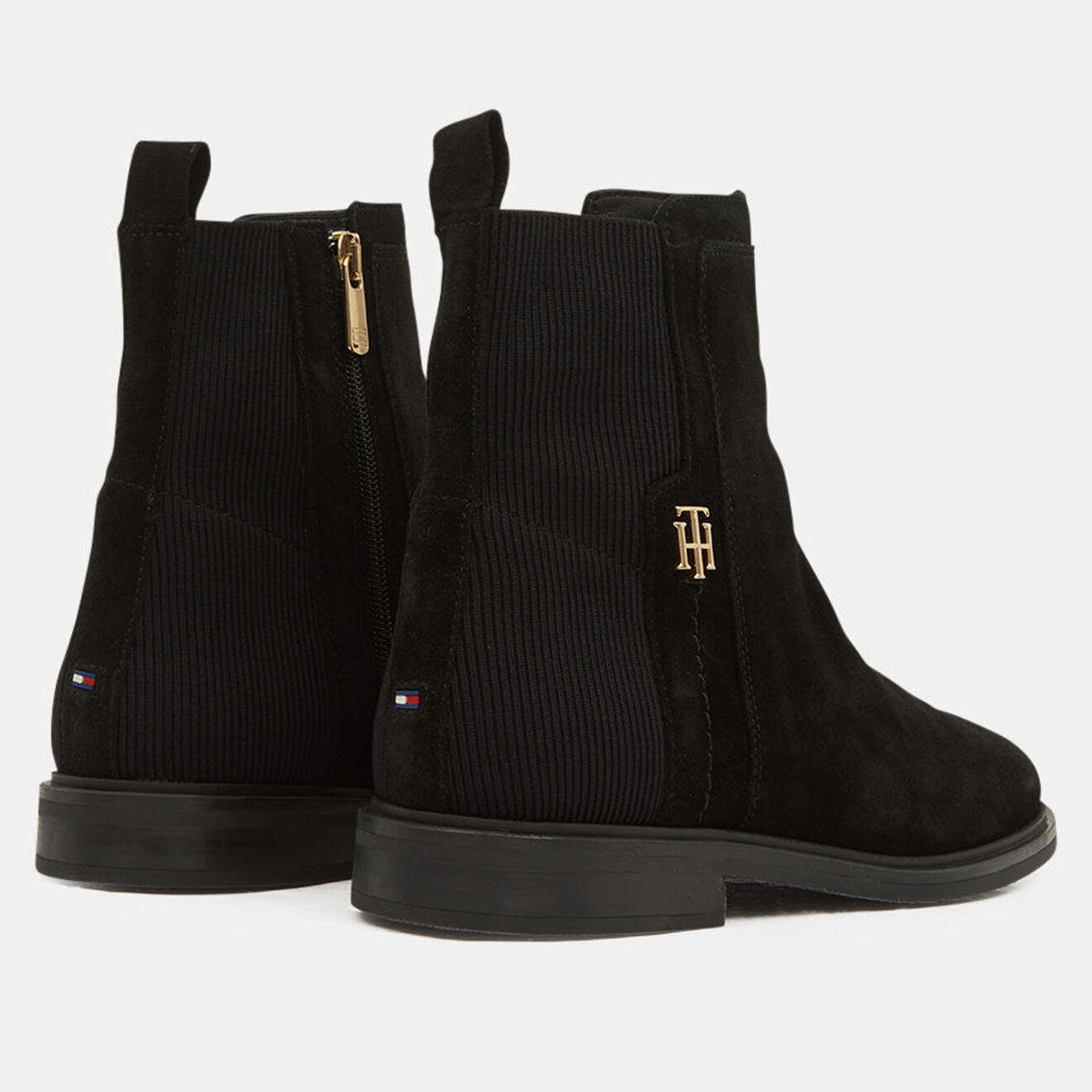 Tommy Hilfiger Bottines en Velours de Cuir Essentials noires