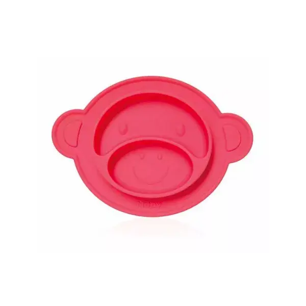 Nuby Assiette Anti-Dérapante Silicone Singe Bleue +9m