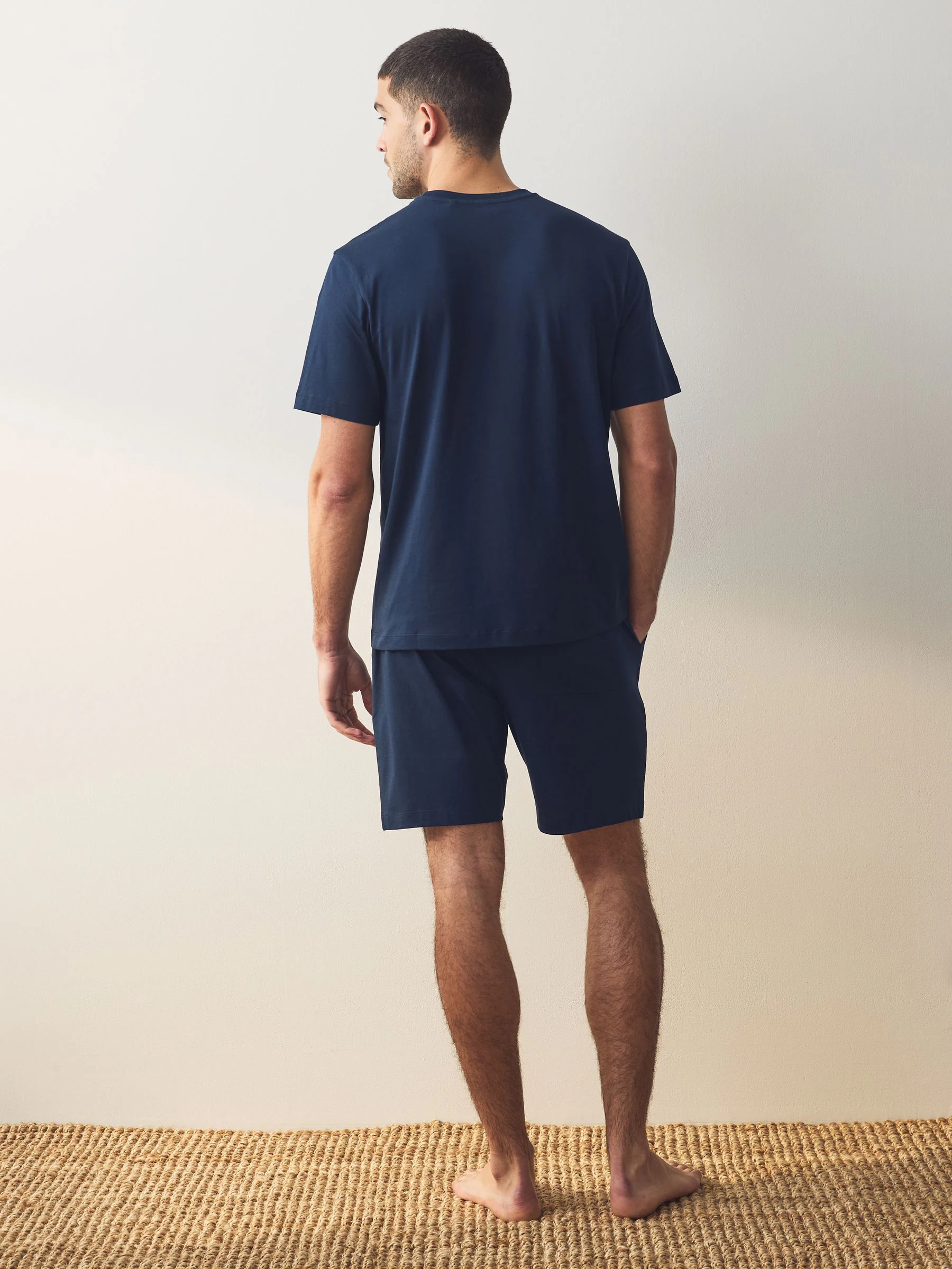 Marineblauw/grijs - Korte jersey pyjama's verpakking van 2