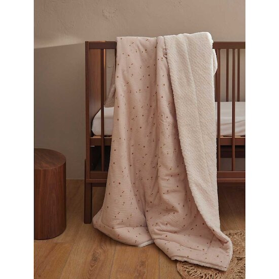 B&M Couverture Mousseline de coton & Sherpa   Rose        100 x 140 cm   de               Noukies