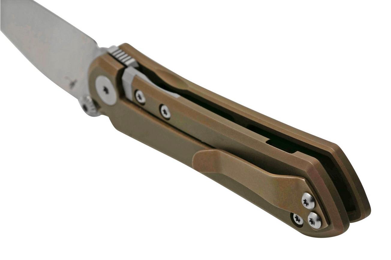 Bestech Icarus BT2302F Satin M390 Bronze stonewashed Titanium, zakmes