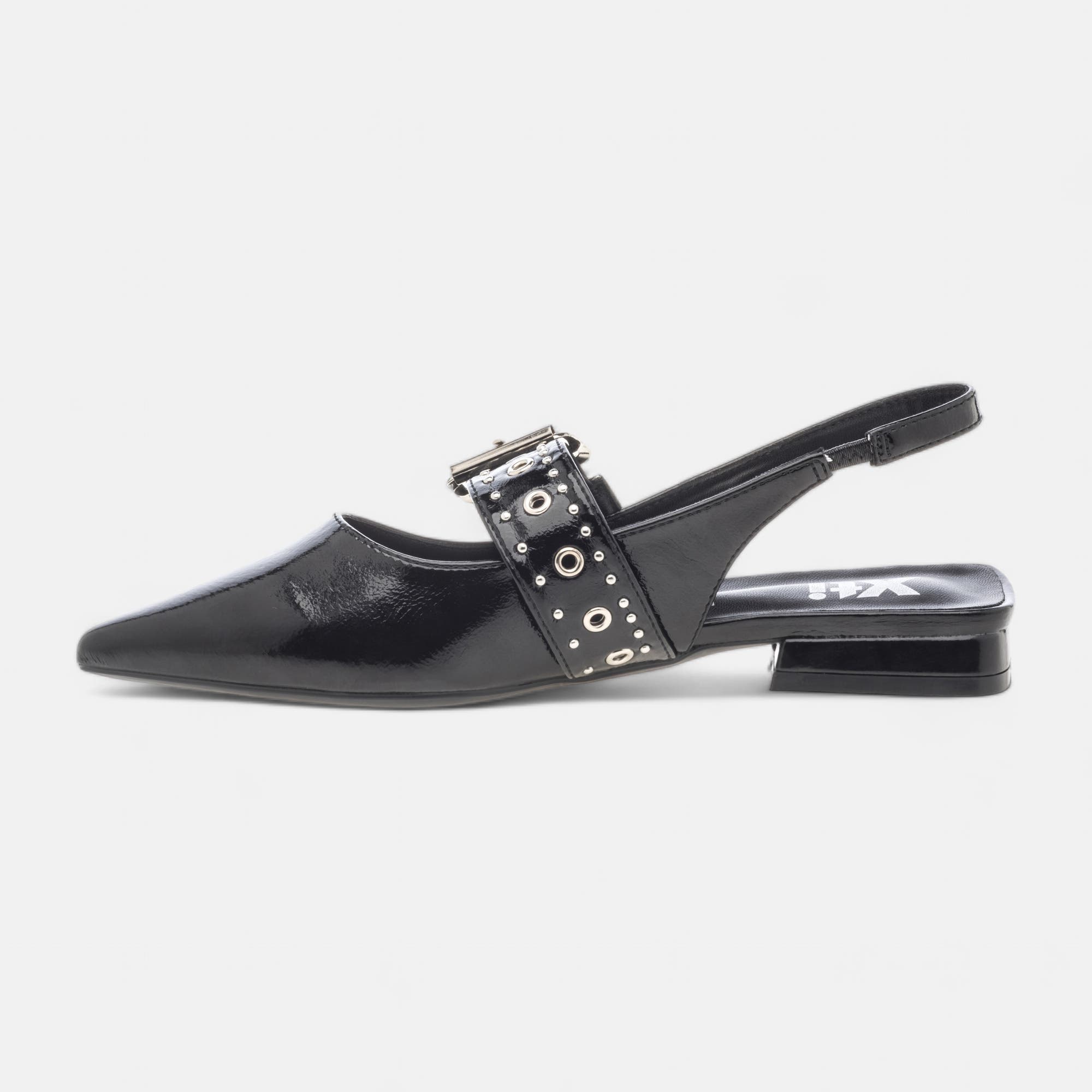 Escarpins avec bride arrière Femme noir vernis