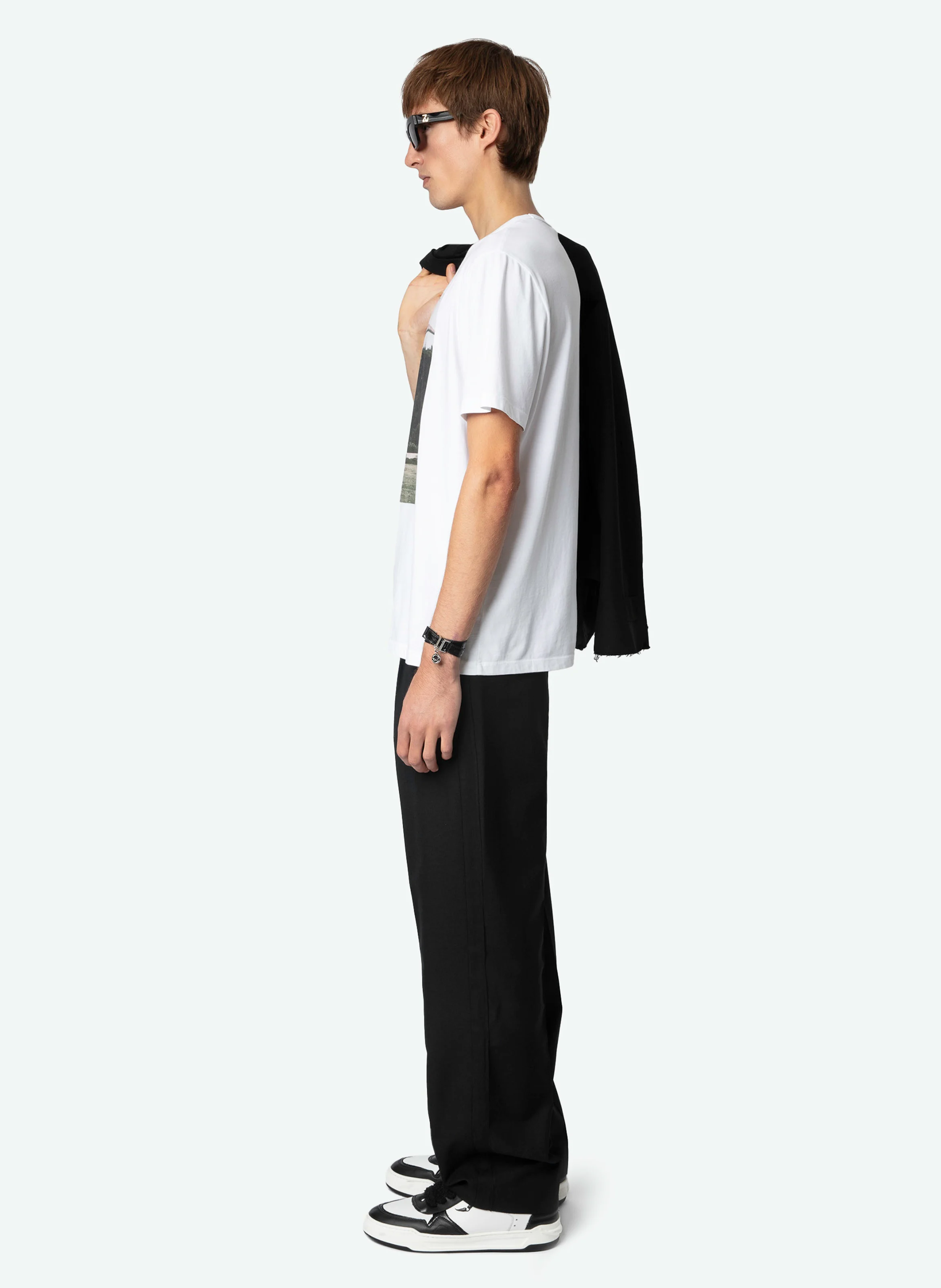 TED - Tee-shirt droit en coton bio sérigraphié | Blanc