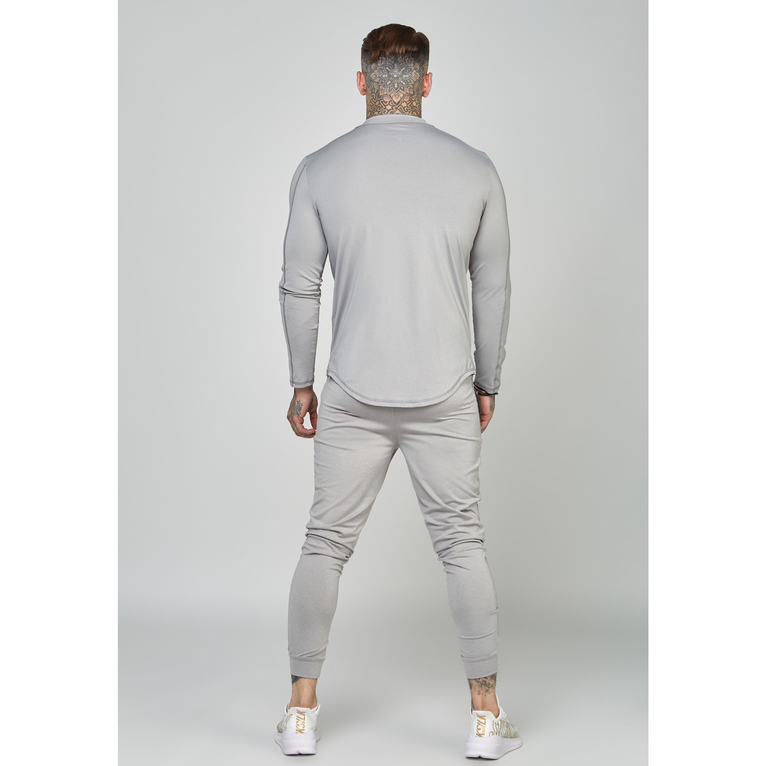 SikSilk Muscle Fit Long Sleeve Top Mens