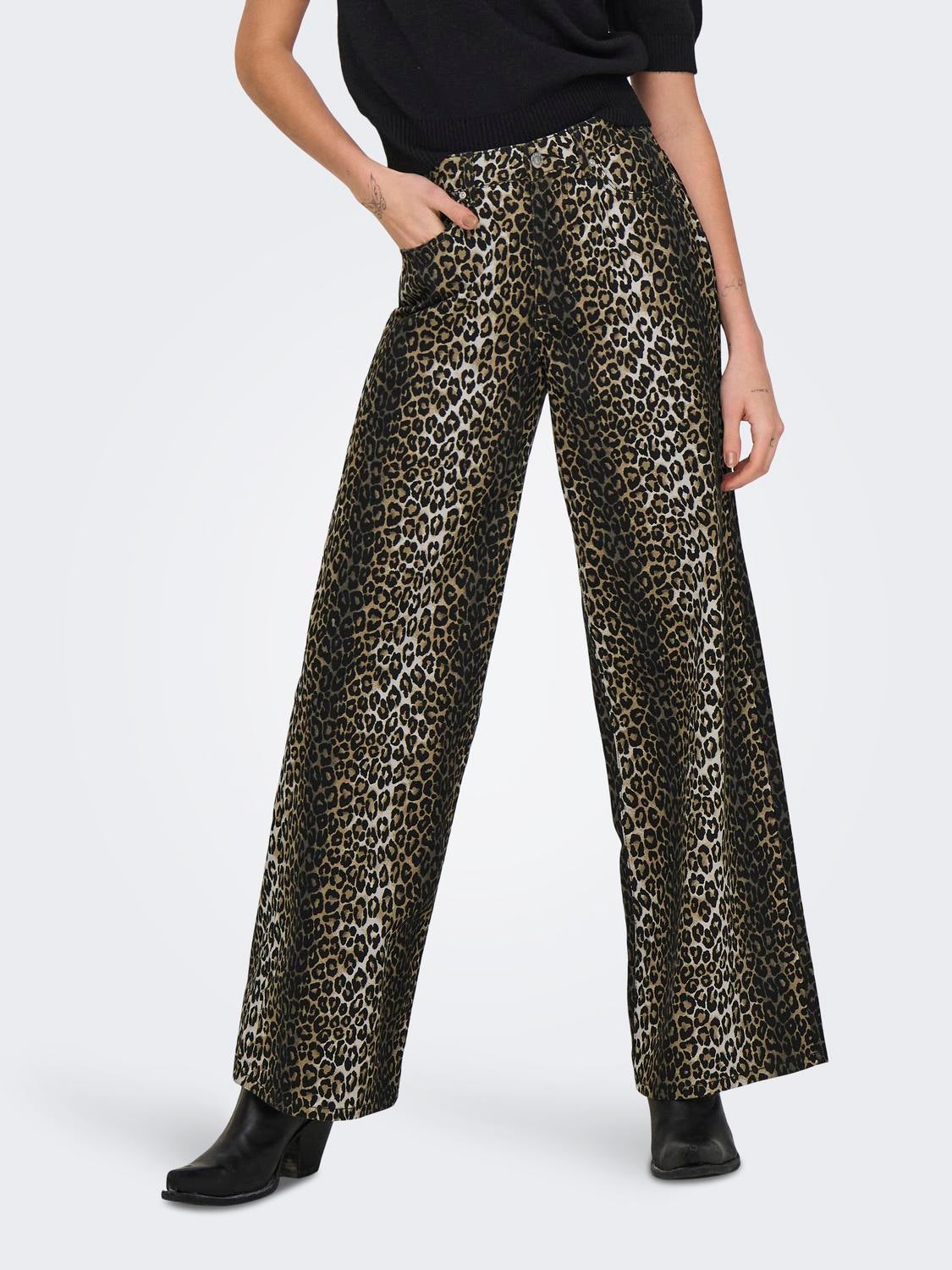 ONLMADISON Hohe Taille Normal geschnitten Hose Black