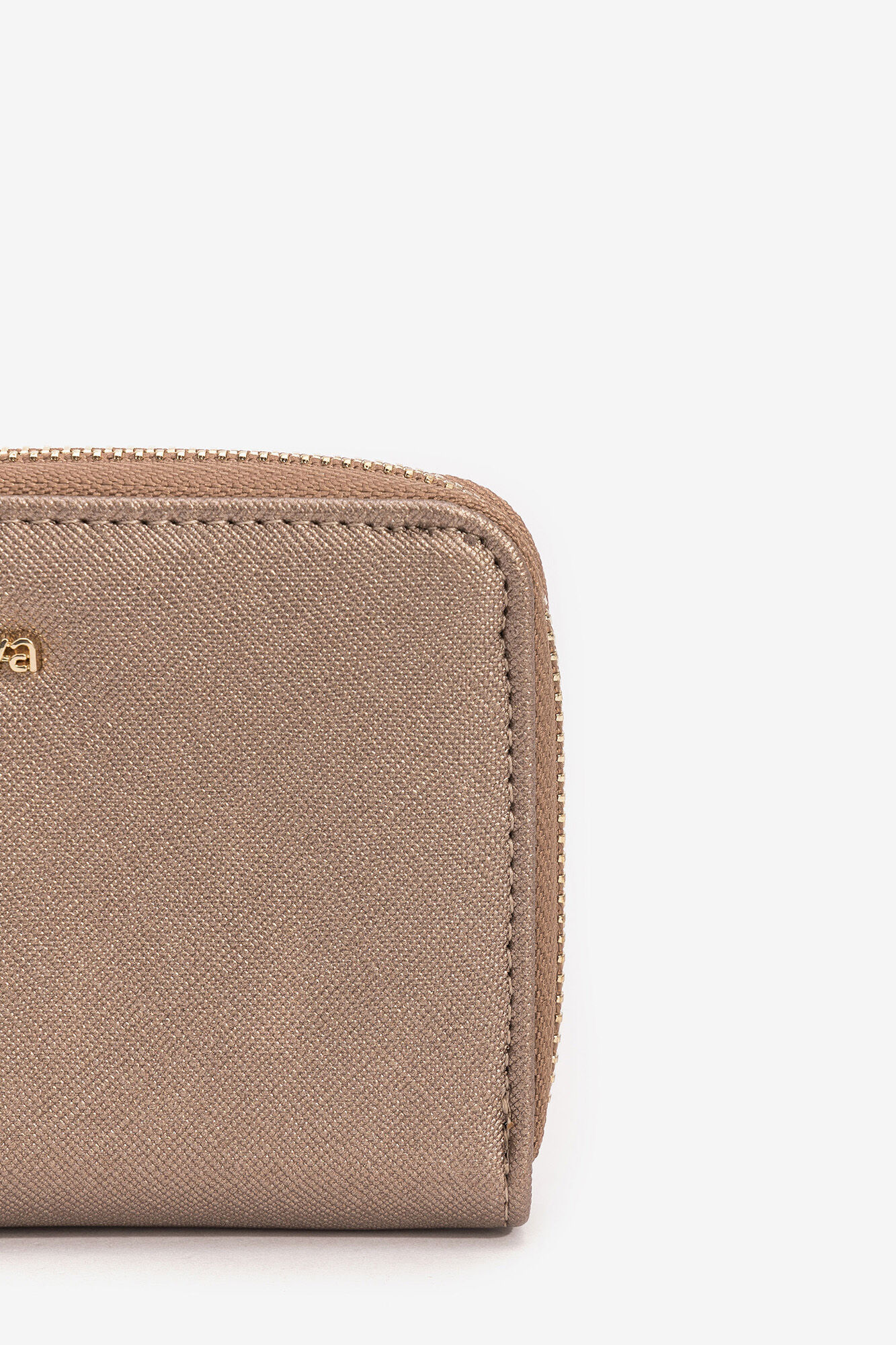 Porta-moedas médio com zíper - Dourado