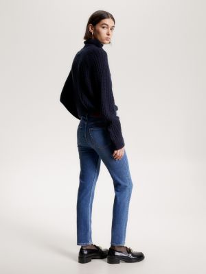 Calça jeans slim de cintura alta