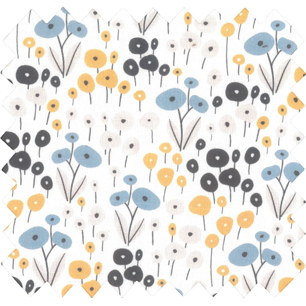 Coupon Tissu 1 M Fleurs Graphique Ex1051