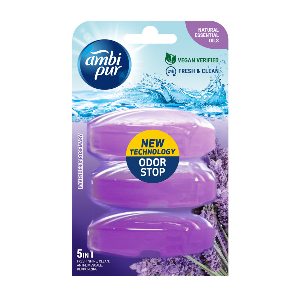Ambi Pur Toiletblok Navulling Lavendel & Rozemarijn3 stuks