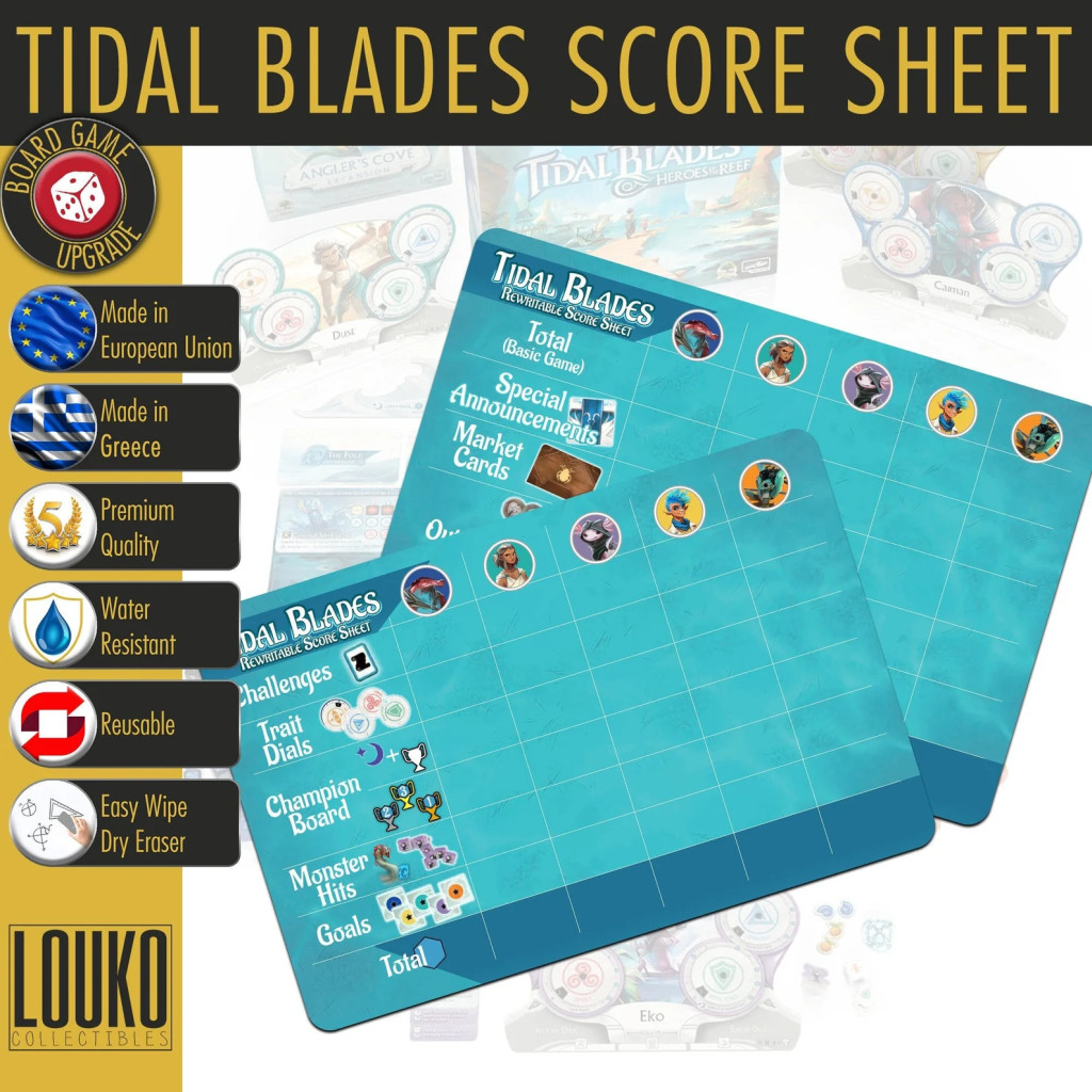Tidal Blades: Heroes of the Reef - Feuille de score réinscriptible