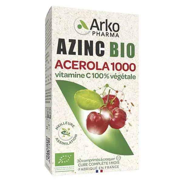 Arkopharma Azinc Acerola Natural 1000 Orgânica 30 comprimidos