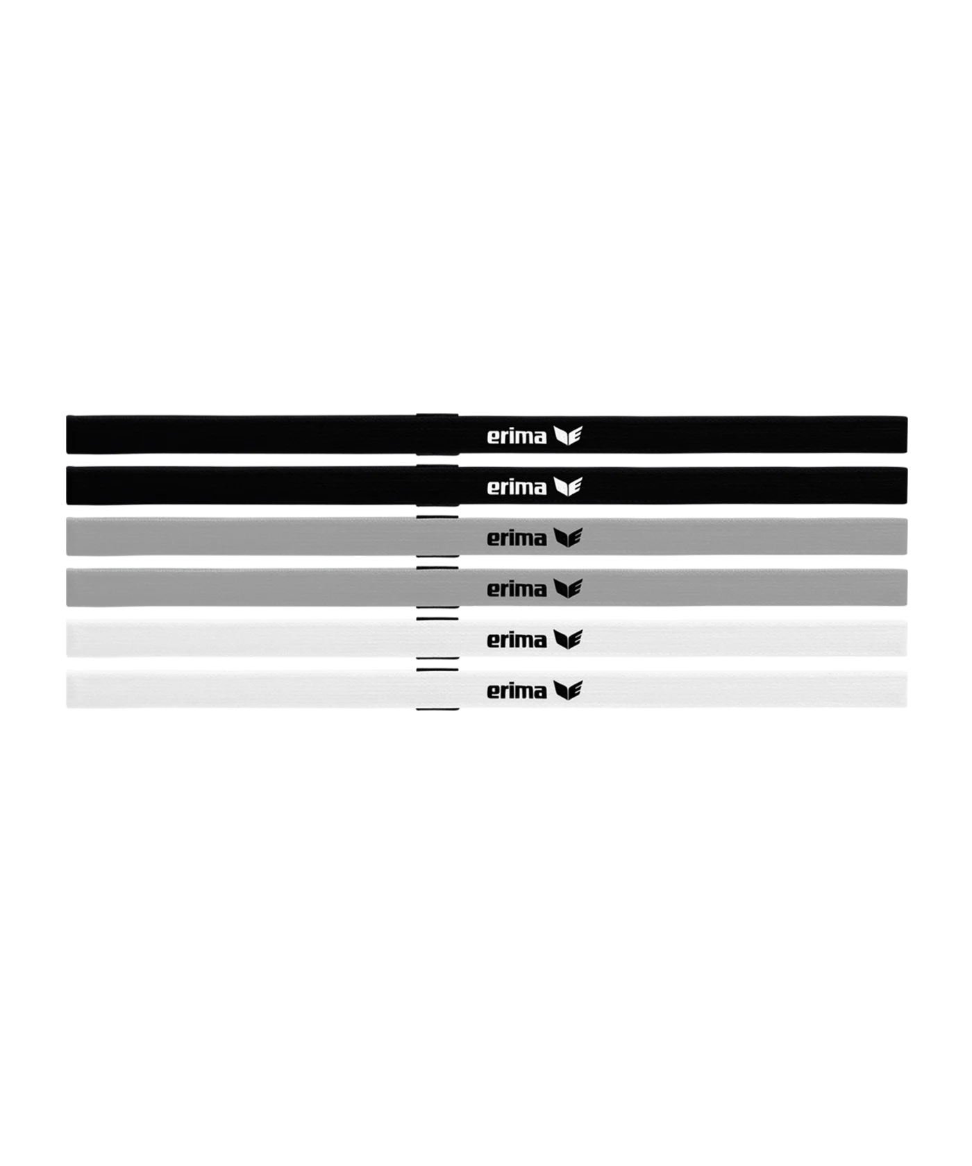 Erima Haarband Black Series 6er Set Schwarz Grau