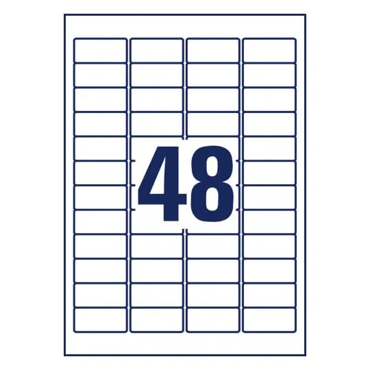 Etiketter Avery 45,7x21,2 mm hvid, holdbare, vandfaste - (20 ark x 48 stk.)
