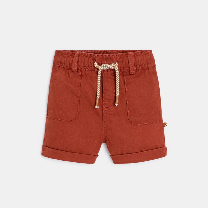 Short coton à revers orange bébé garçon Orange