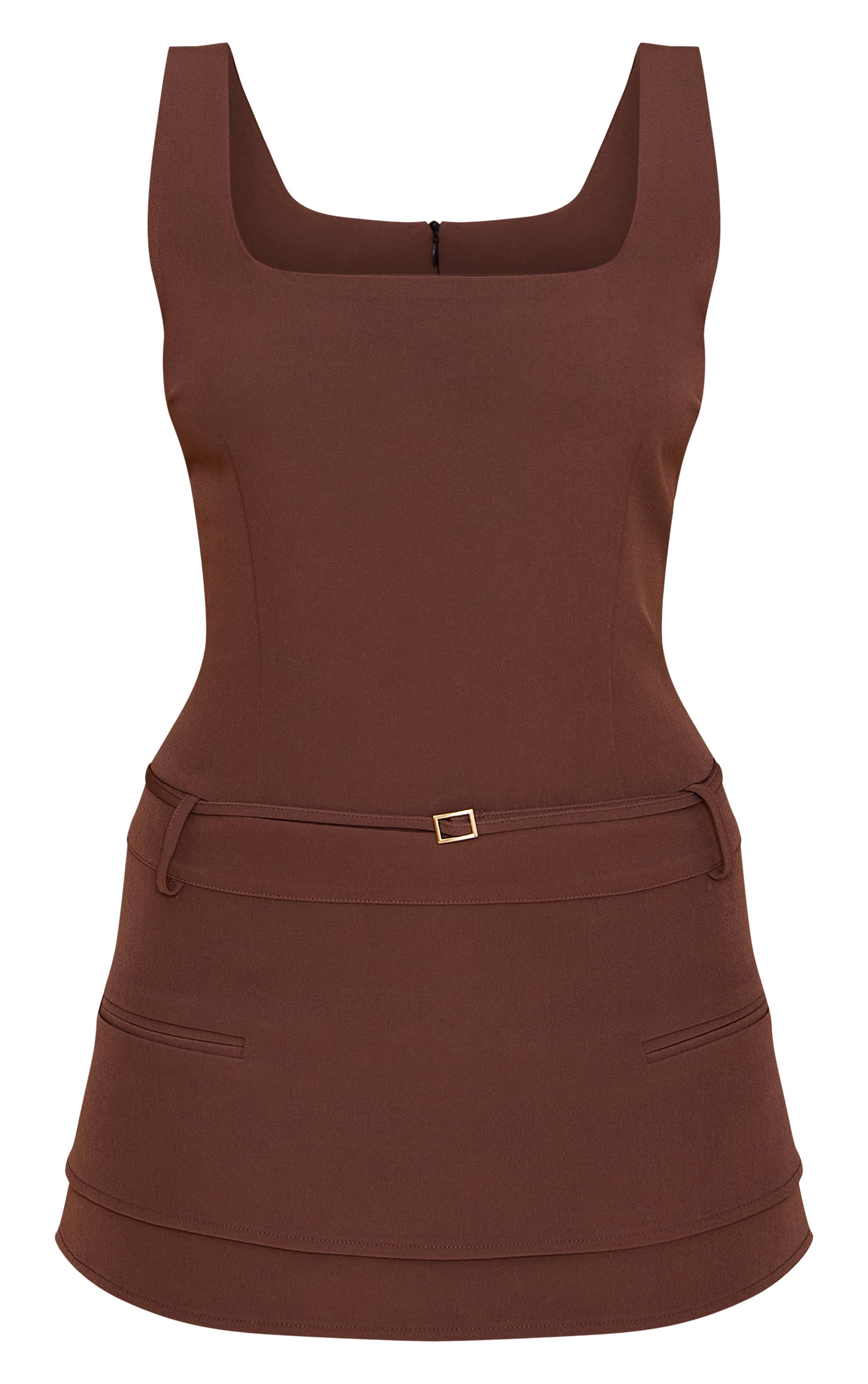 Chocolat Combi-short Jupe-short Avec Détail Ceinture Tissée