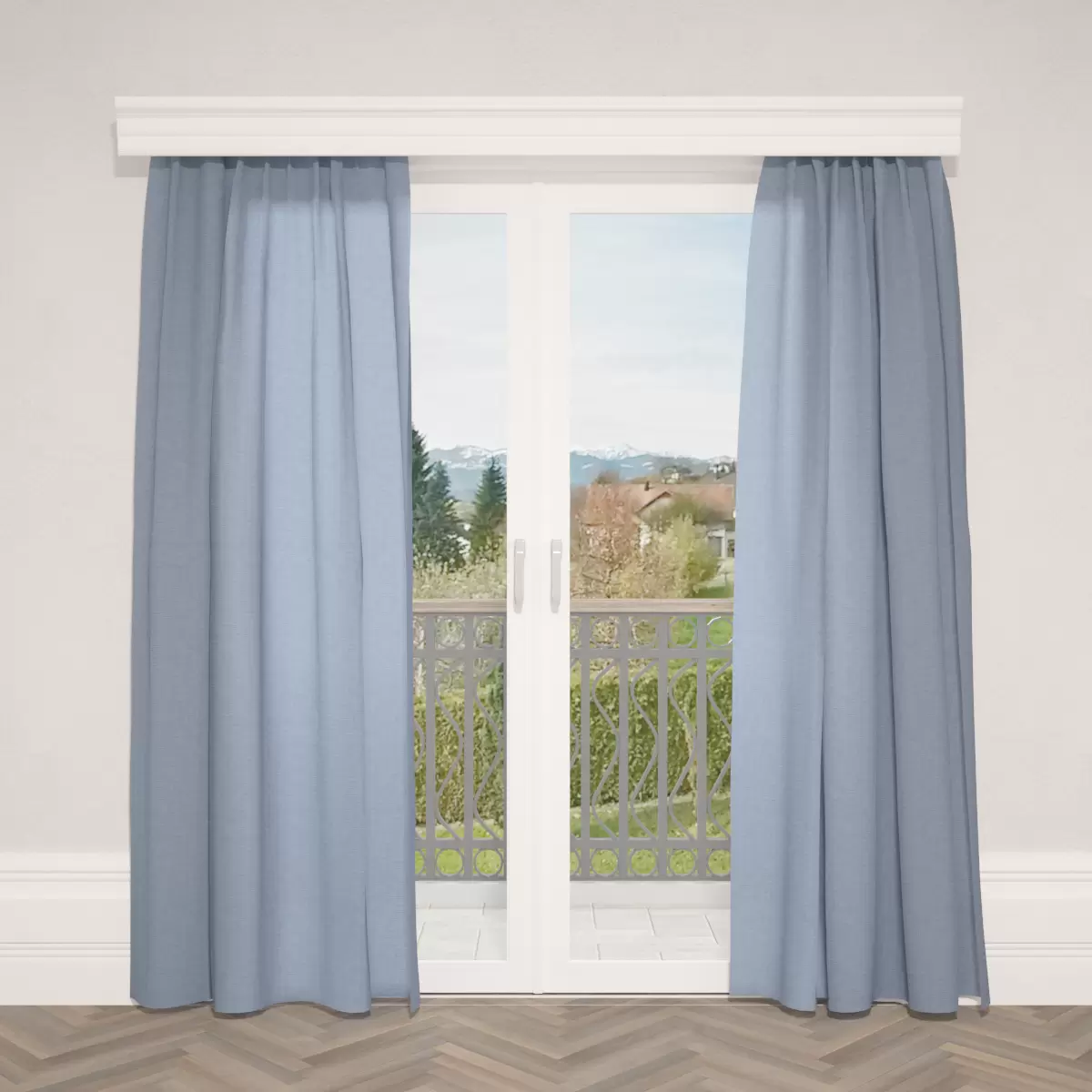 Nachtvorhang Rustik Blau
