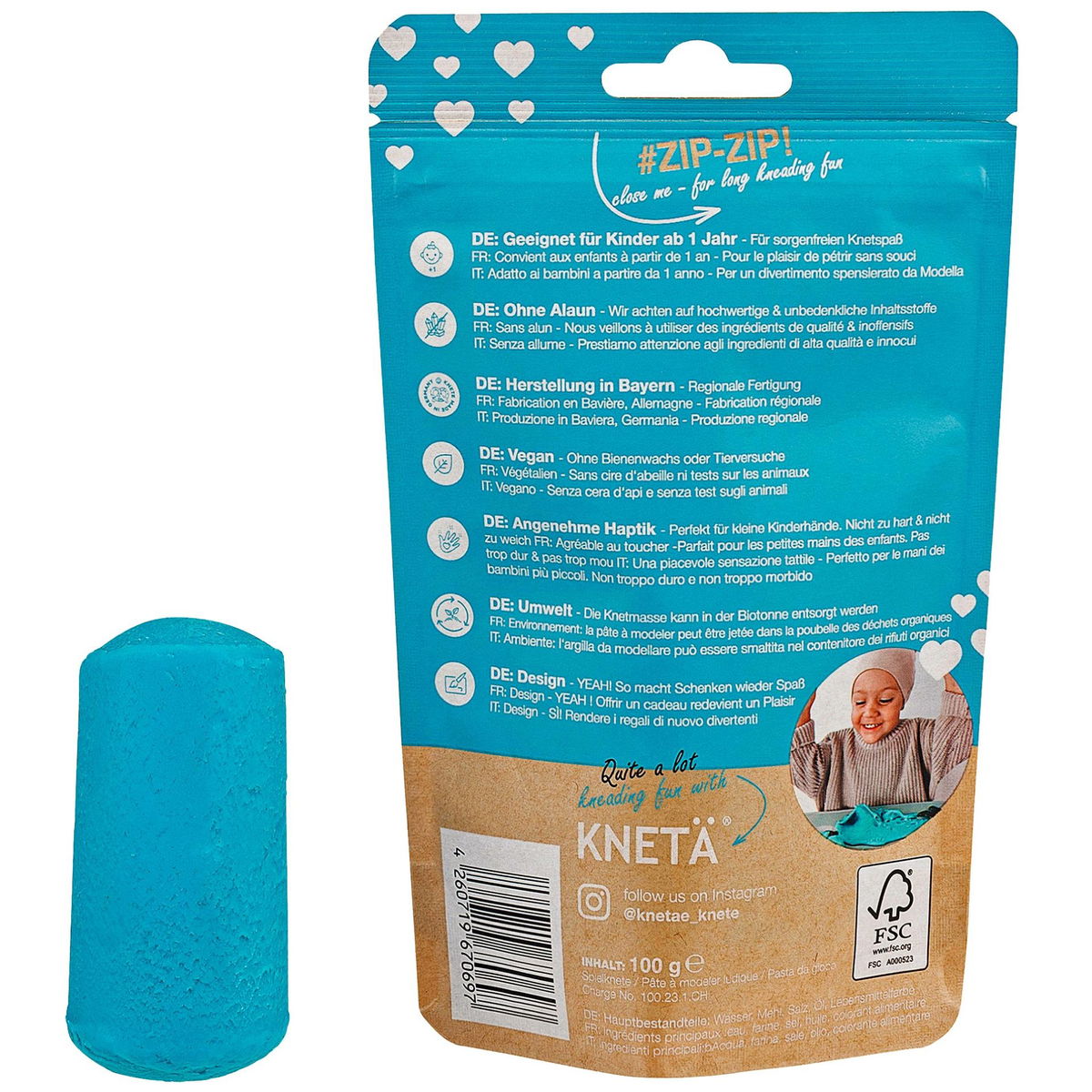 KNETÄKNETÄ   Vegane Spielknete Bag türkis