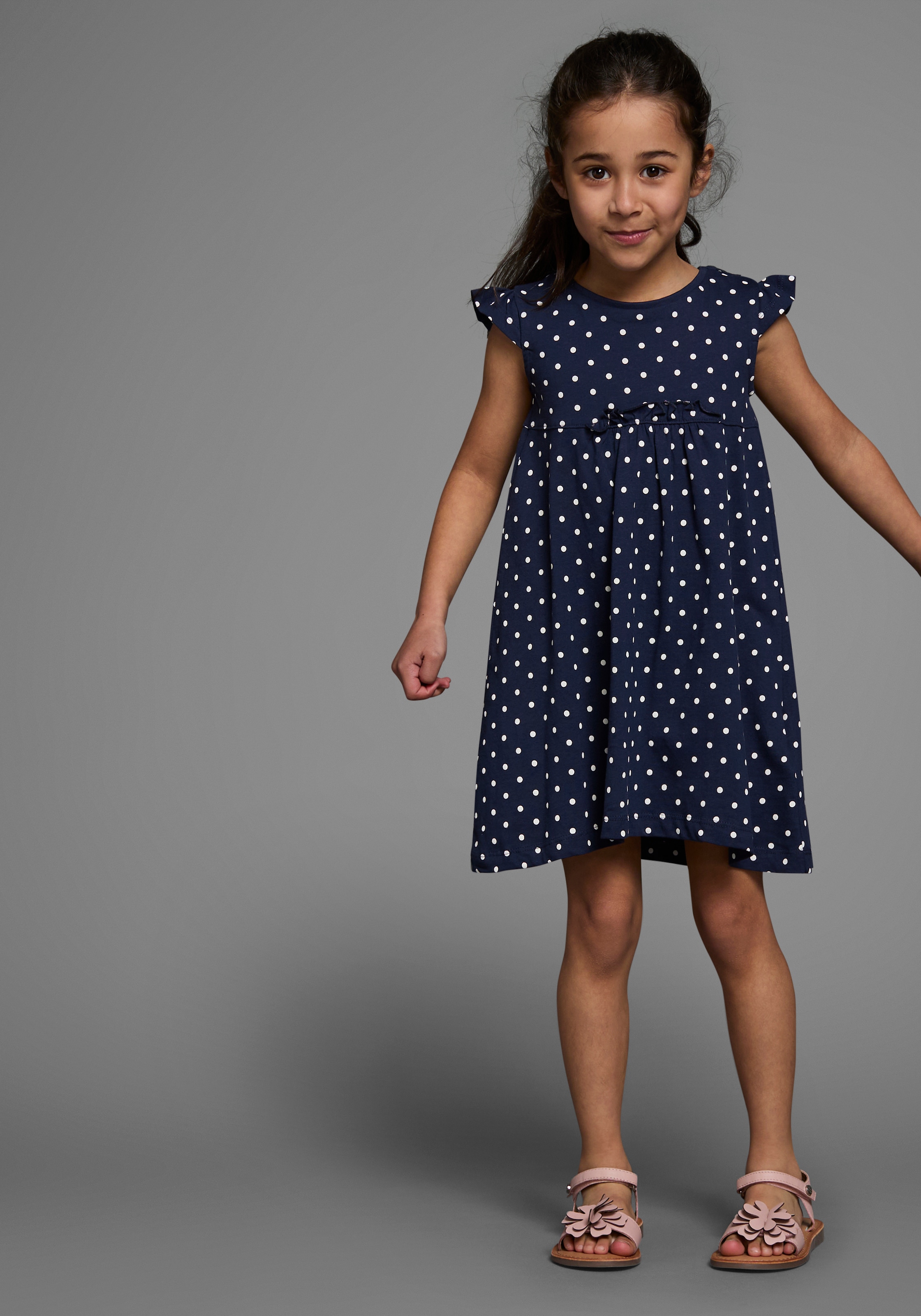 KIDSWORLD Jerseykleid »für kleine Mädchen« Packung, 2 Stk. tlg. kniefrei,  modischer Stil,  aus reiner Baumwolle,  breite Träger