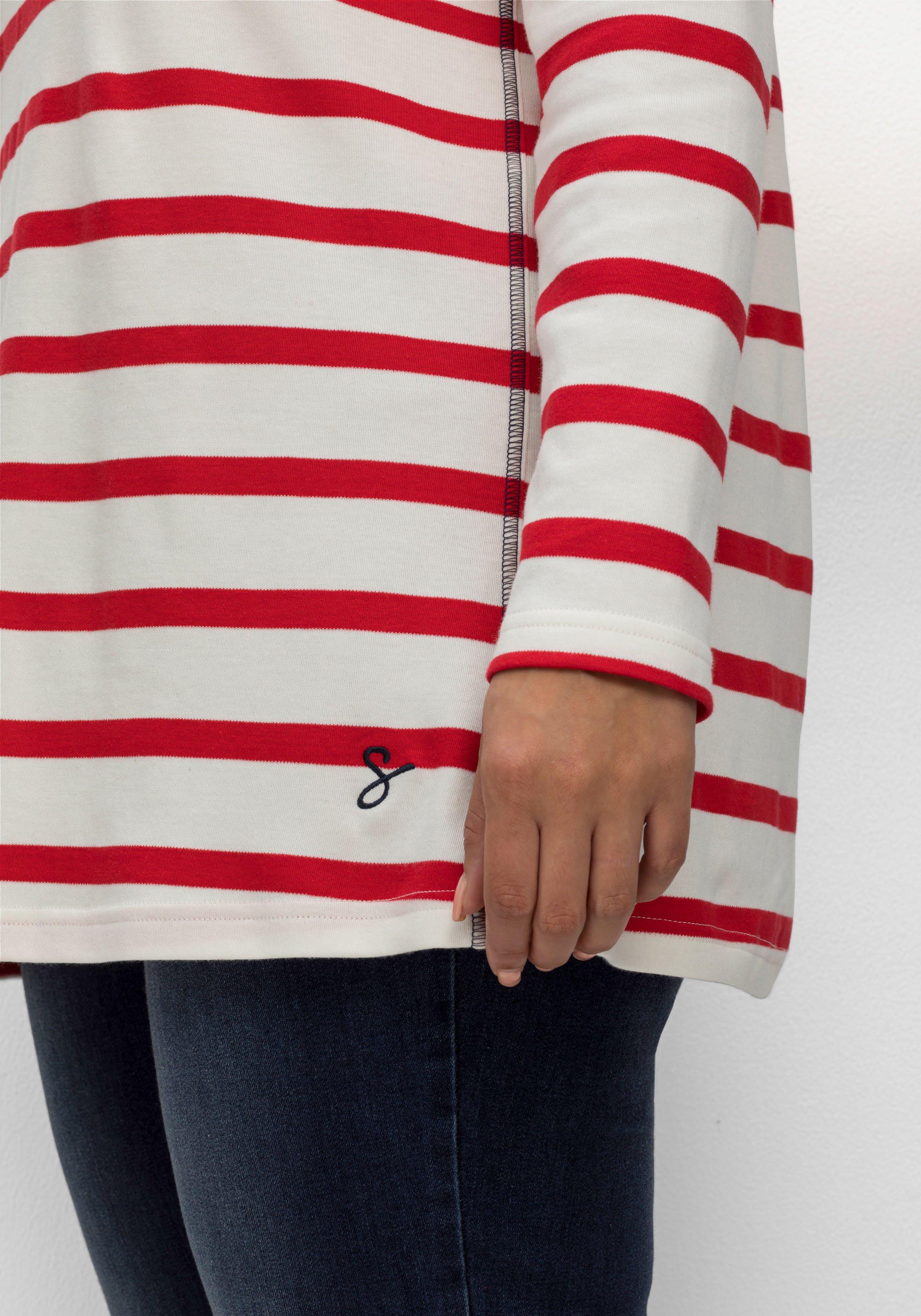 Gestreiftes Langarmshirt mit Kapuze