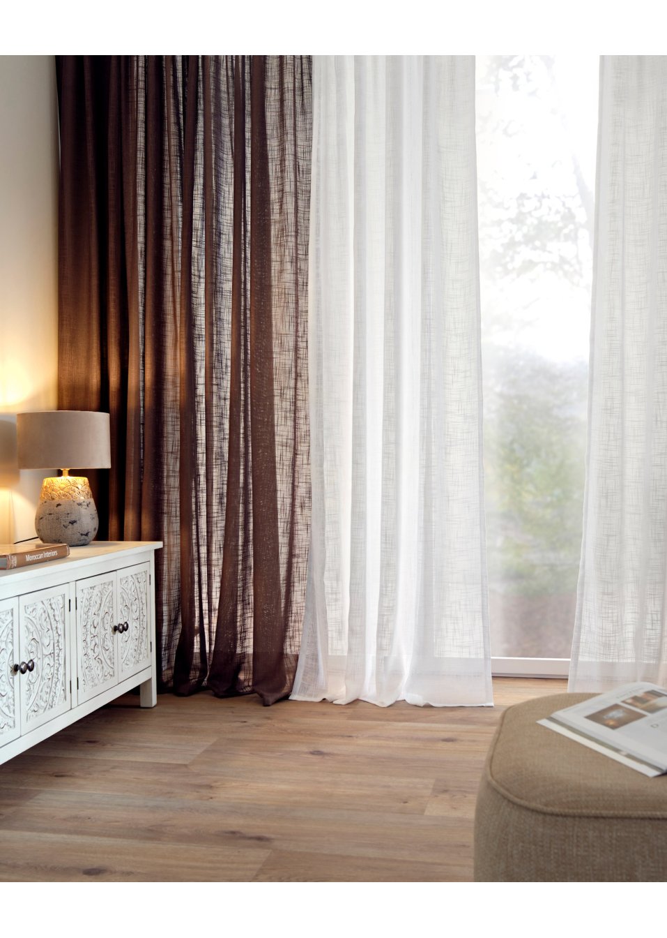 Panneau effet lin avec polyester recyclé (lot de 2)