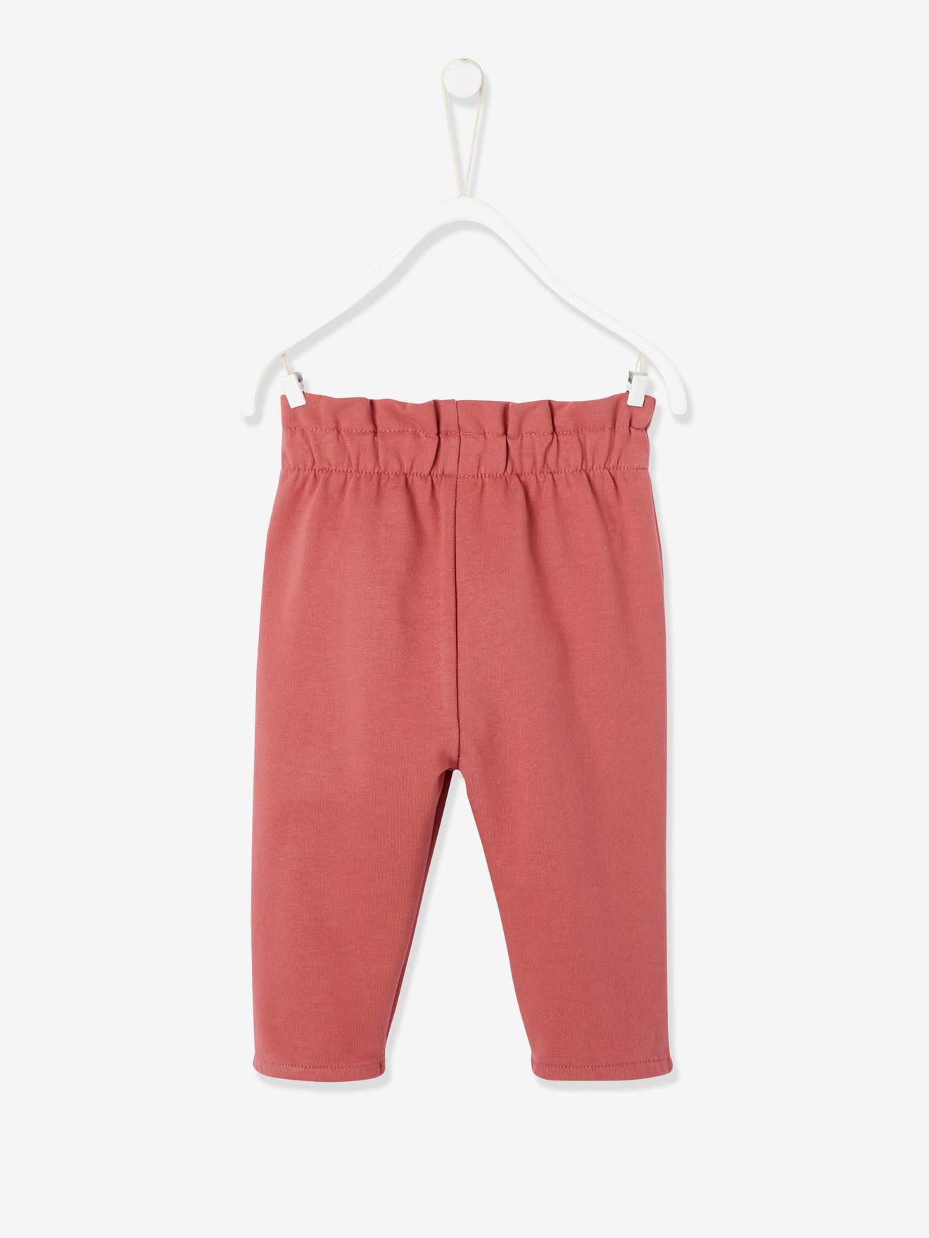 Calça de lã polar azul-escura lisa com cintura elástica para bebê