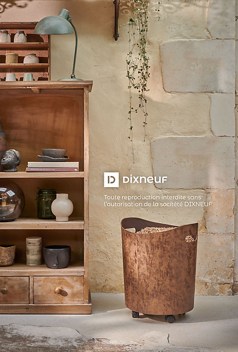 Rangement à bûches et granulés Dixneuf Omego marron