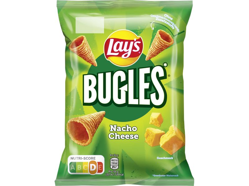 Lay's Chips Bugles Nacho Cheese 95 g Vegetarischer Snack auf Basis von Mais