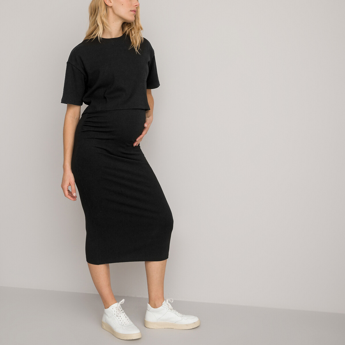 LA REDOUTE COLLECTIONS<br>Saia lápis para gestantes, comprimento midi 3/4