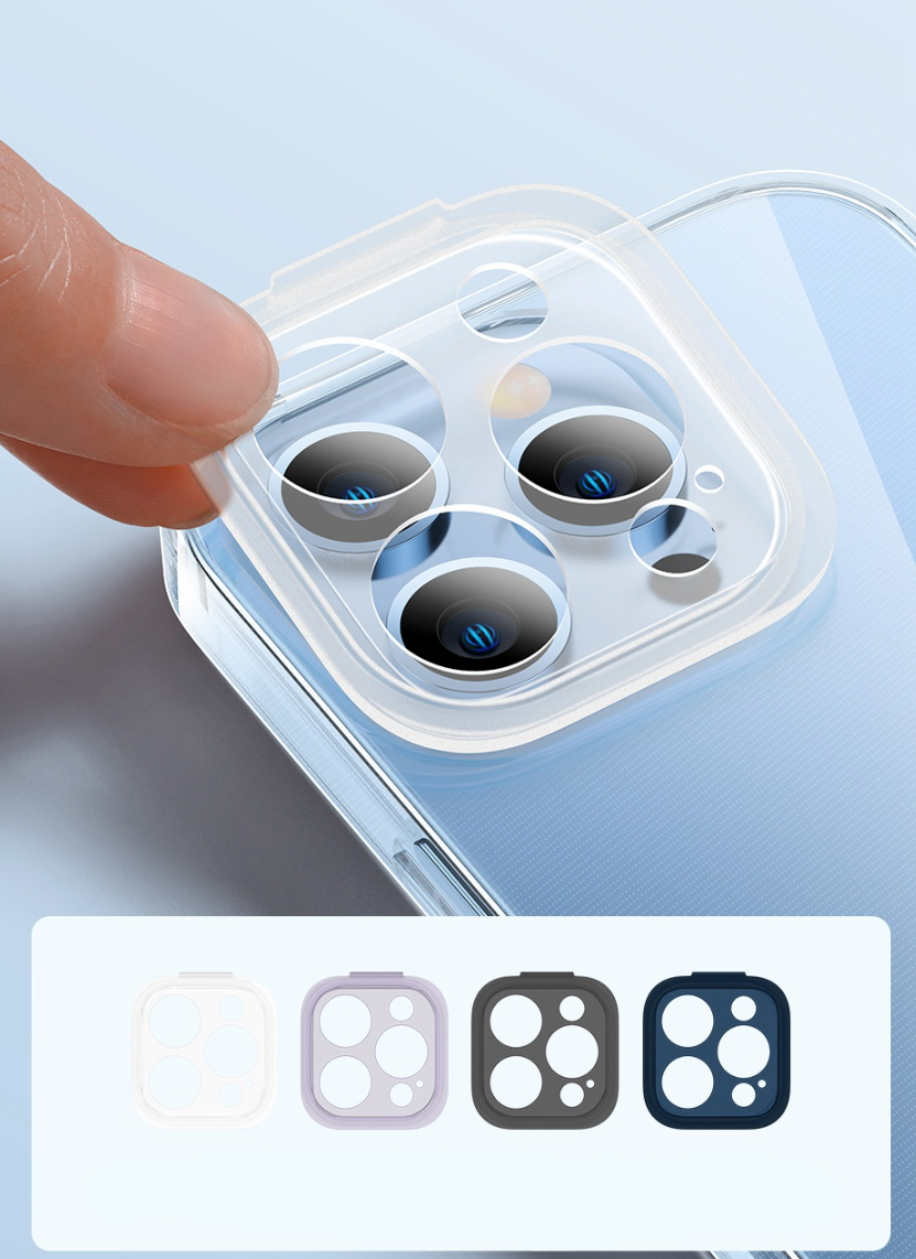 iPhone 14 Pro Hardcase Hülle TPU Bumper 4x Objektiv Kameraschutz   Display Panzerglas - Transparent