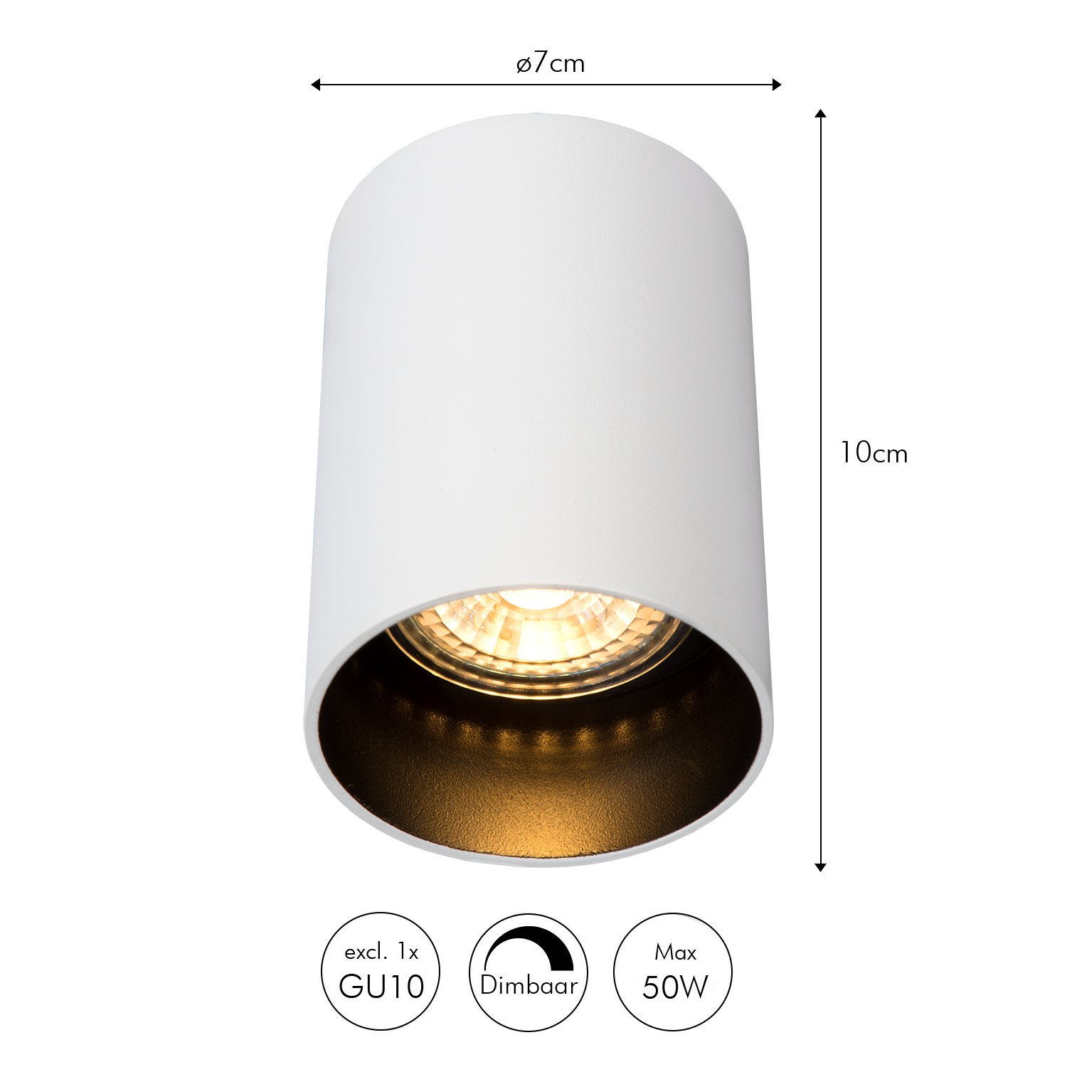Atmooz Plafondlamp Nuo Fix - Opbouwspot Metaal wit