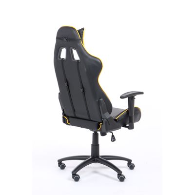 Fauteuil gamer SPORTING - accoudoirs réglables - noir et jaune