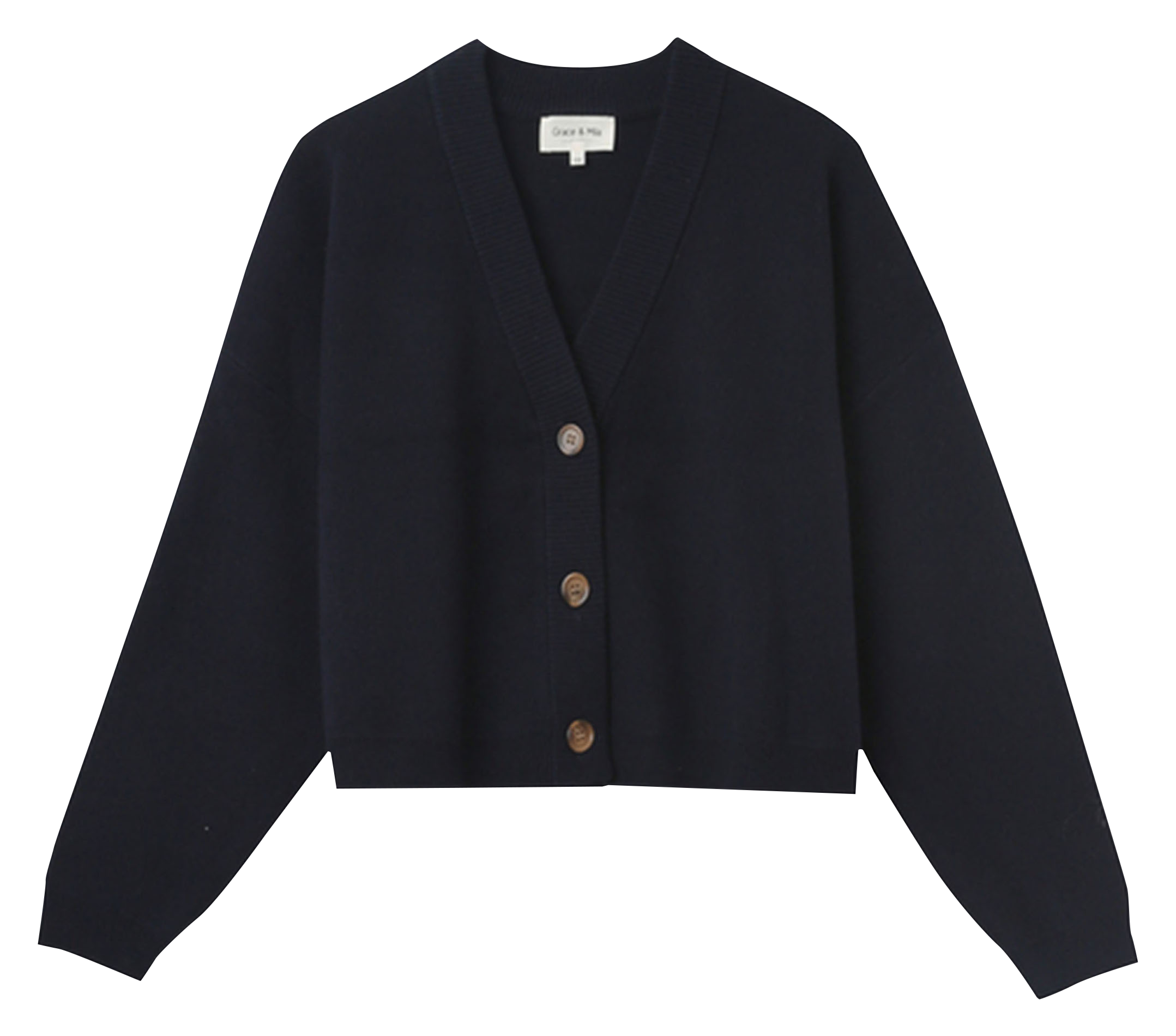 NACHO - Cardigan col V en coton mélangé | Bleu