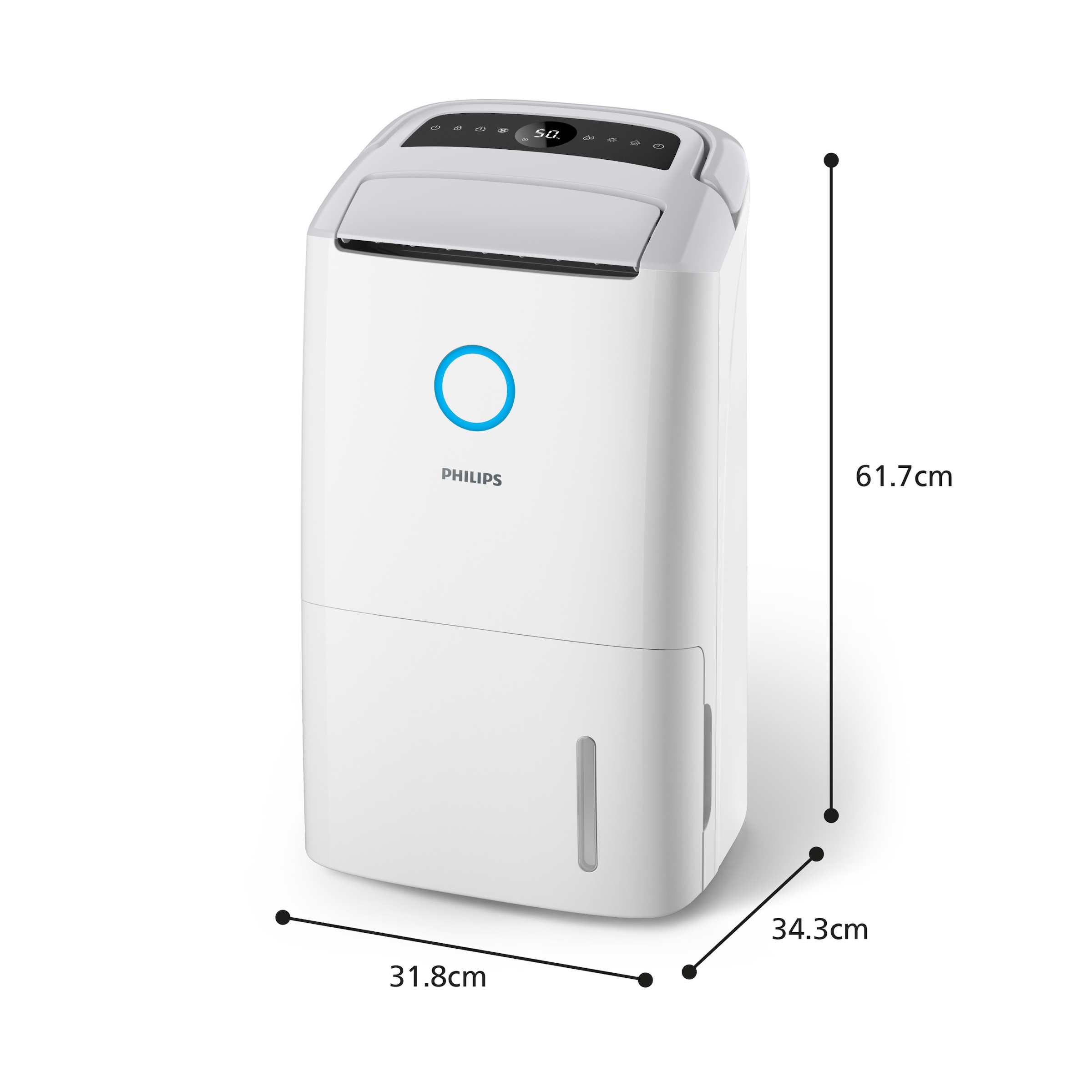 Philips Luftentfeuchter »u. Luftreiniger DE5305/11 5000 Series, mit Wäschetrockner-Modus« für 137 m³ Räume Entfeuchtung 26,5 l/Tag Tank 4 l 2-Schichten-HEPA-Filtersystem,  Luftreinigungsrate 270 m³/h