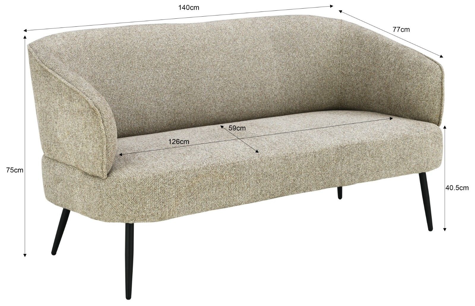 Bank Coco B140 x D77 x H75 cm