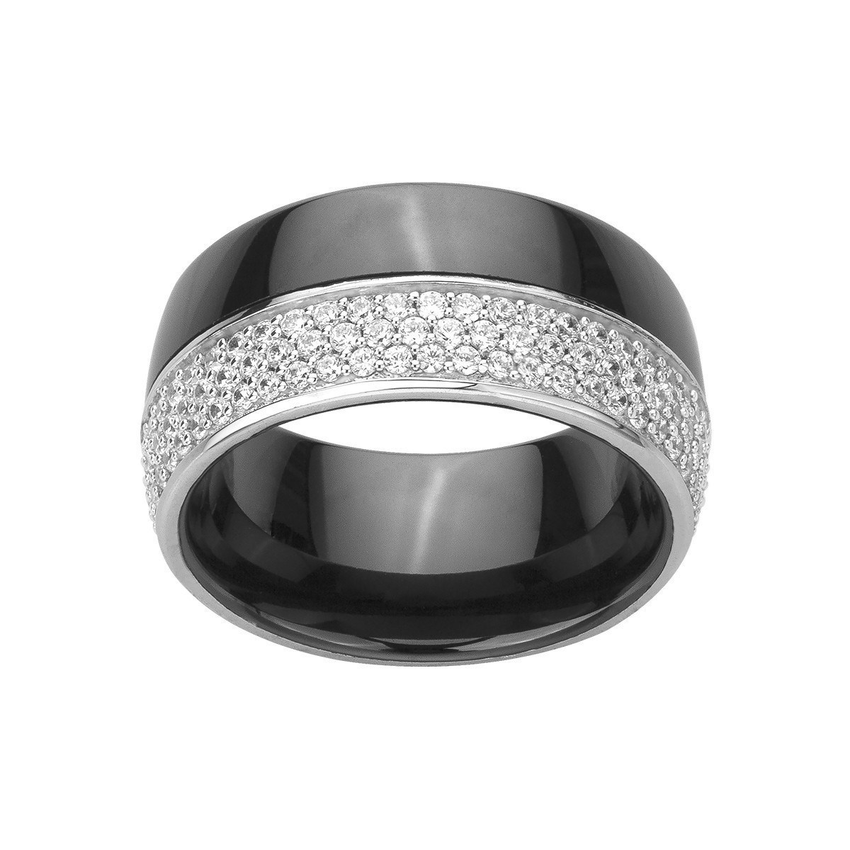 Bague en Argent 925 millièmes et céramique - blanc brillant