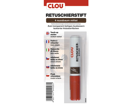 Clou retoucheerpen, walnoot, medium