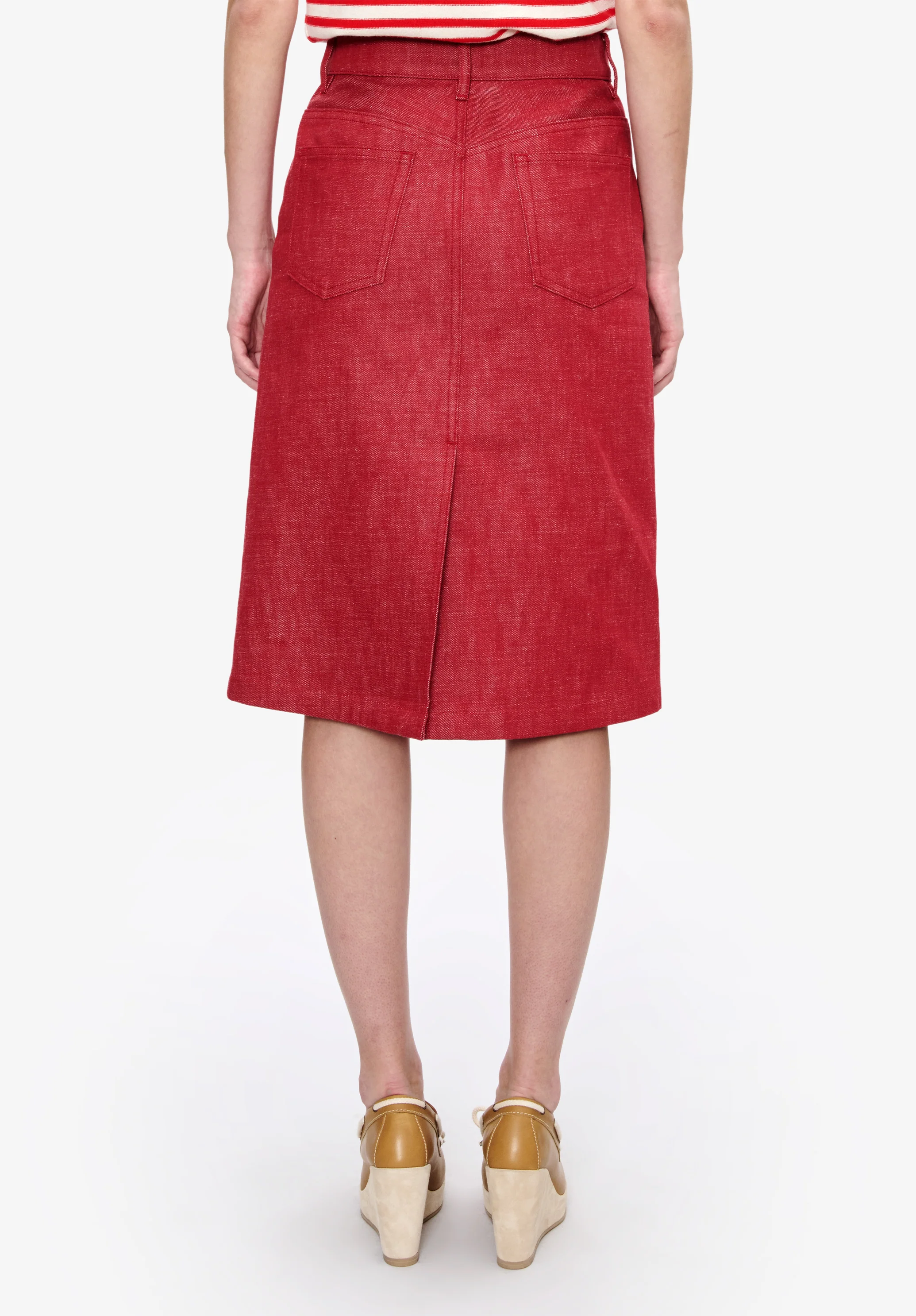 Jupe rouge en denim japonais - Rouge