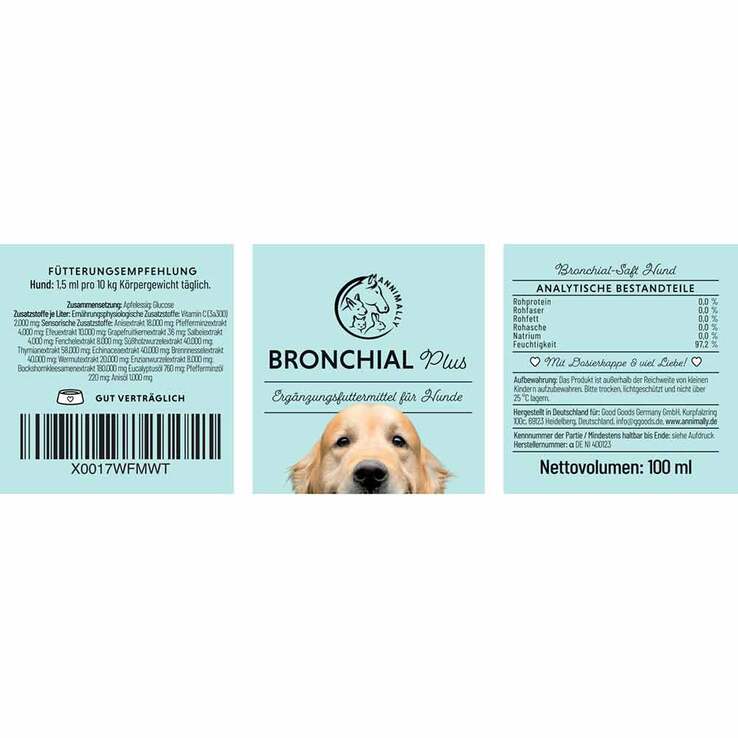 Bronchial Plus Atemwegsmischung Saft für Hunde, 100 ml