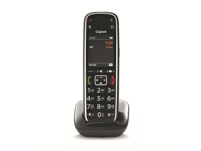 Gigaset Schnurlostelefon E720  Schwarz Senioren Telefon von Gigaset mit Kurzwahltasten