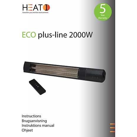 HEAT1 eco pro-line 2000W terrassevarmer - sort