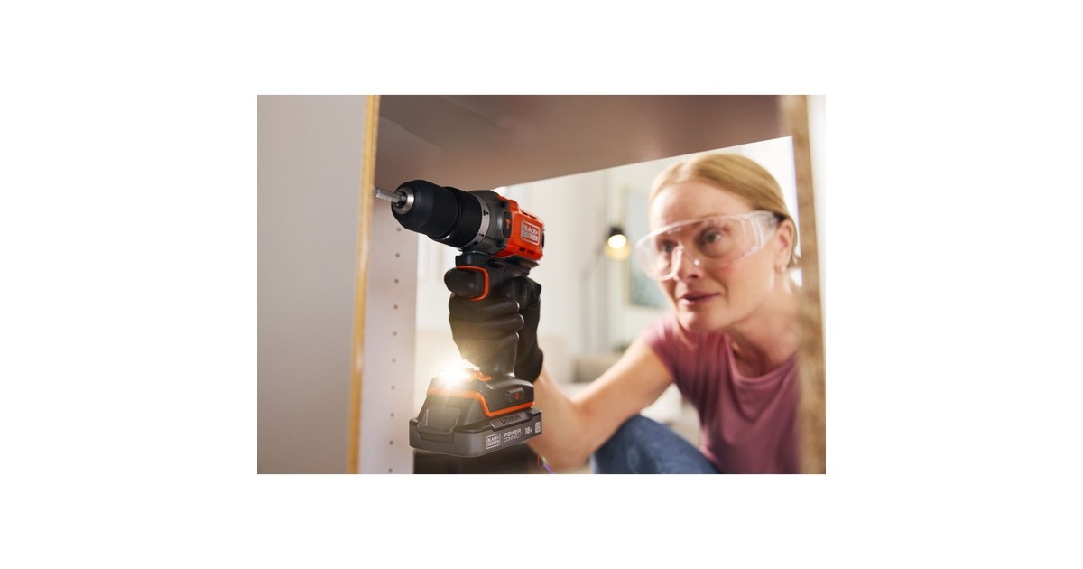 BLACK+DECKER18V 2.0Ah Schroefklopboormachine  (Zwart/oranje)