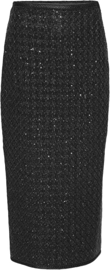 ROTATE Birger Christensen BOUCLE MAXI SKIRT Black