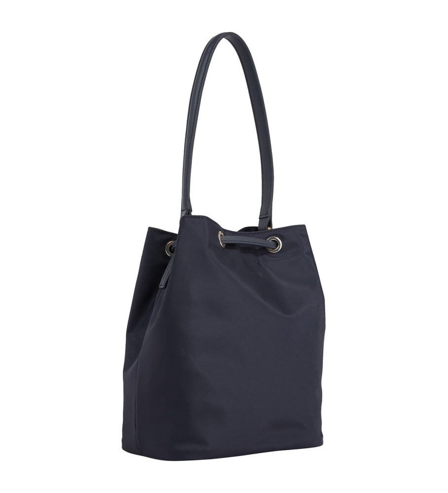 Bolsa saco Tommy Hilfiger reciclada com cordão azul-marinho